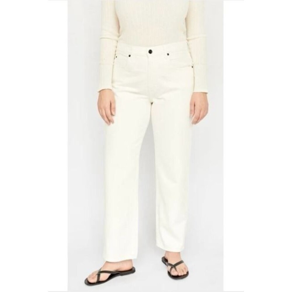 SLVRLAKE Sophie Women's Jean White Denim Mid Rise Straight Leg USA sz 30 (32x28)